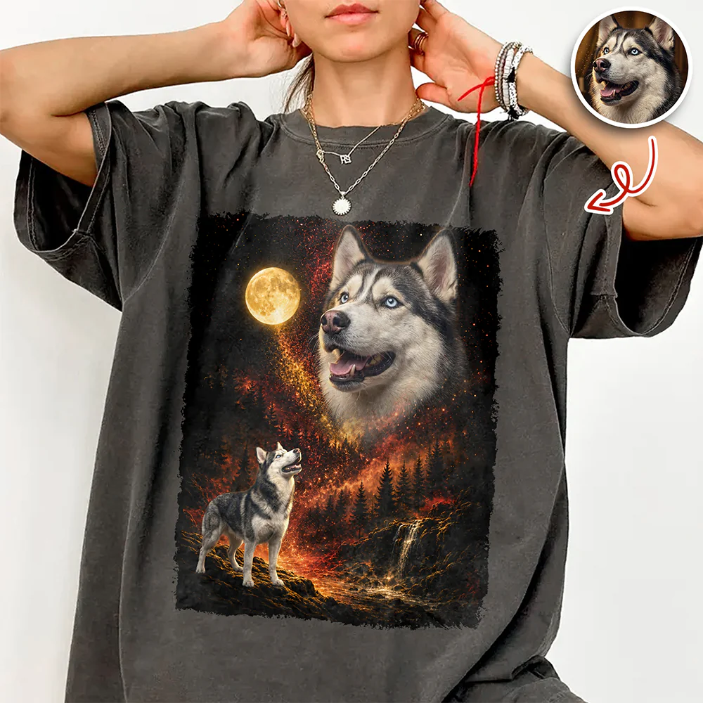 Custom Pet Photo Moon Comfort Shirt - Personalized Pet Lover Gift HO82 902934 - Image 6