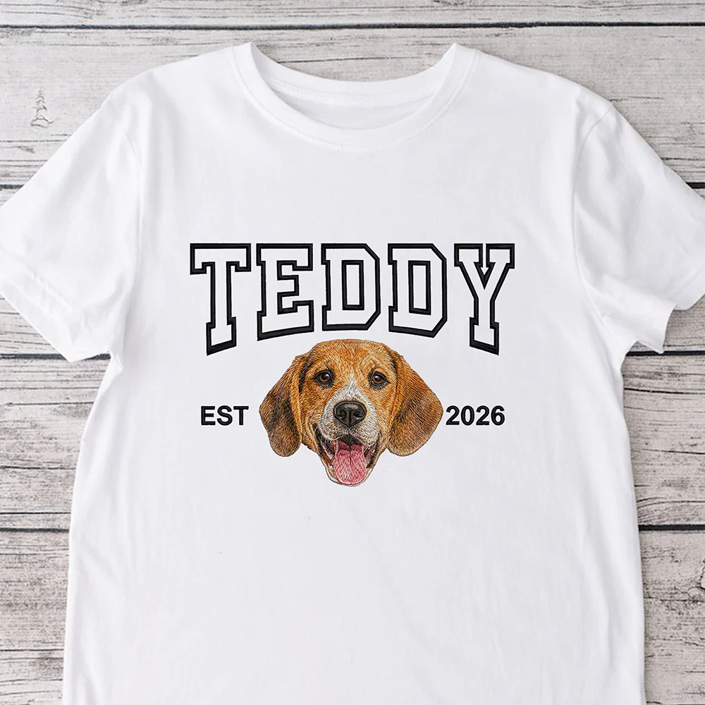 Custom Pet Portrait Embroidered Shirt – Personalized Gift for Dog Lovers, Pet Owners, Dog Moms LM32 899761 - Image 5
