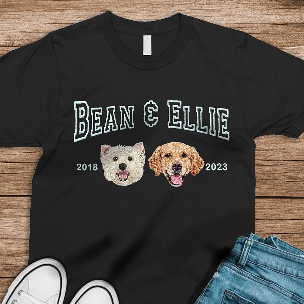 Custom Pet Portrait Embroidered Shirt – Personalized Gift for Dog Lovers, Pet Owners, Dog Moms LM32 899761 - Image 8