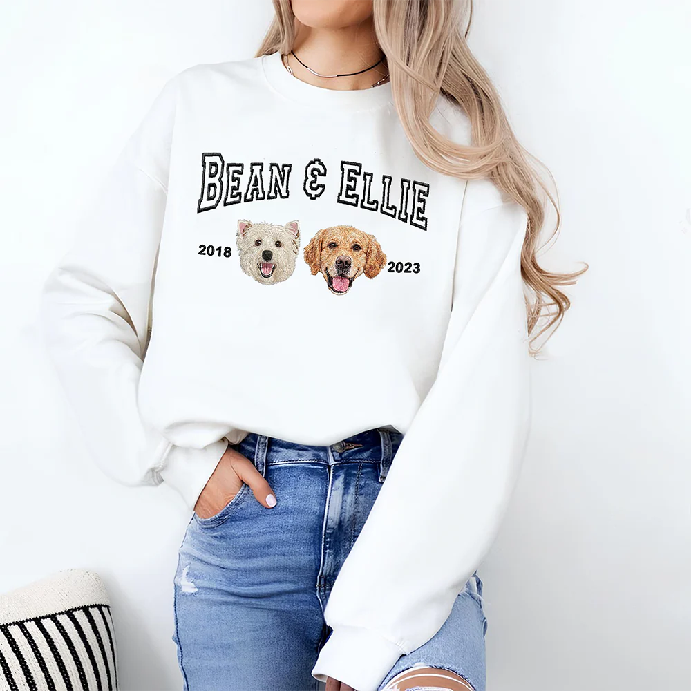 Custom Pet Portrait Embroidered Shirt – Personalized Gift for Dog Lovers, Pet Owners, Dog Moms LM32 899761 - Image 9