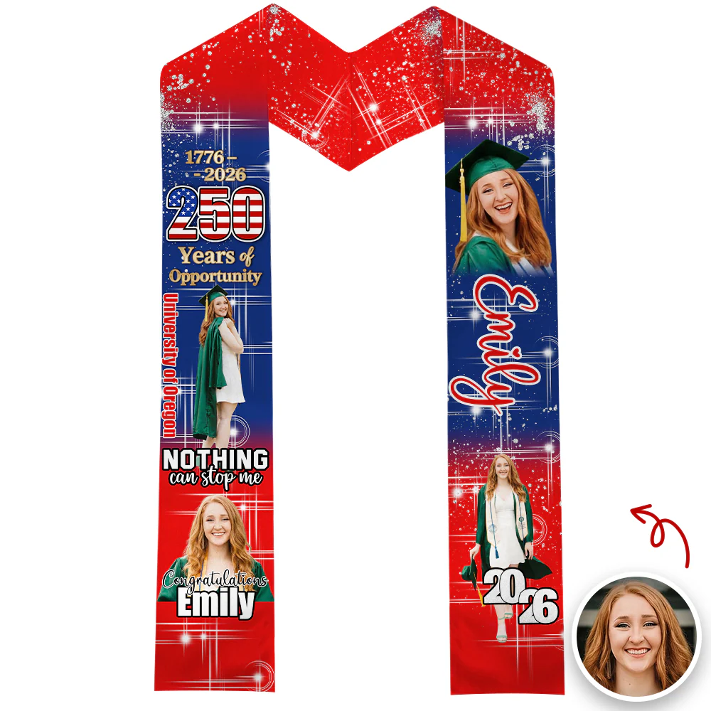 Custom Photo 250 Years Of Opportunity Graduation Celebration Stole TH10 898487 - Image 8