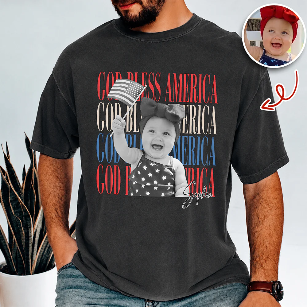 Custom Photo 250th Anniversary God Bless America Patriotic Comfort Shirt HO82 902774