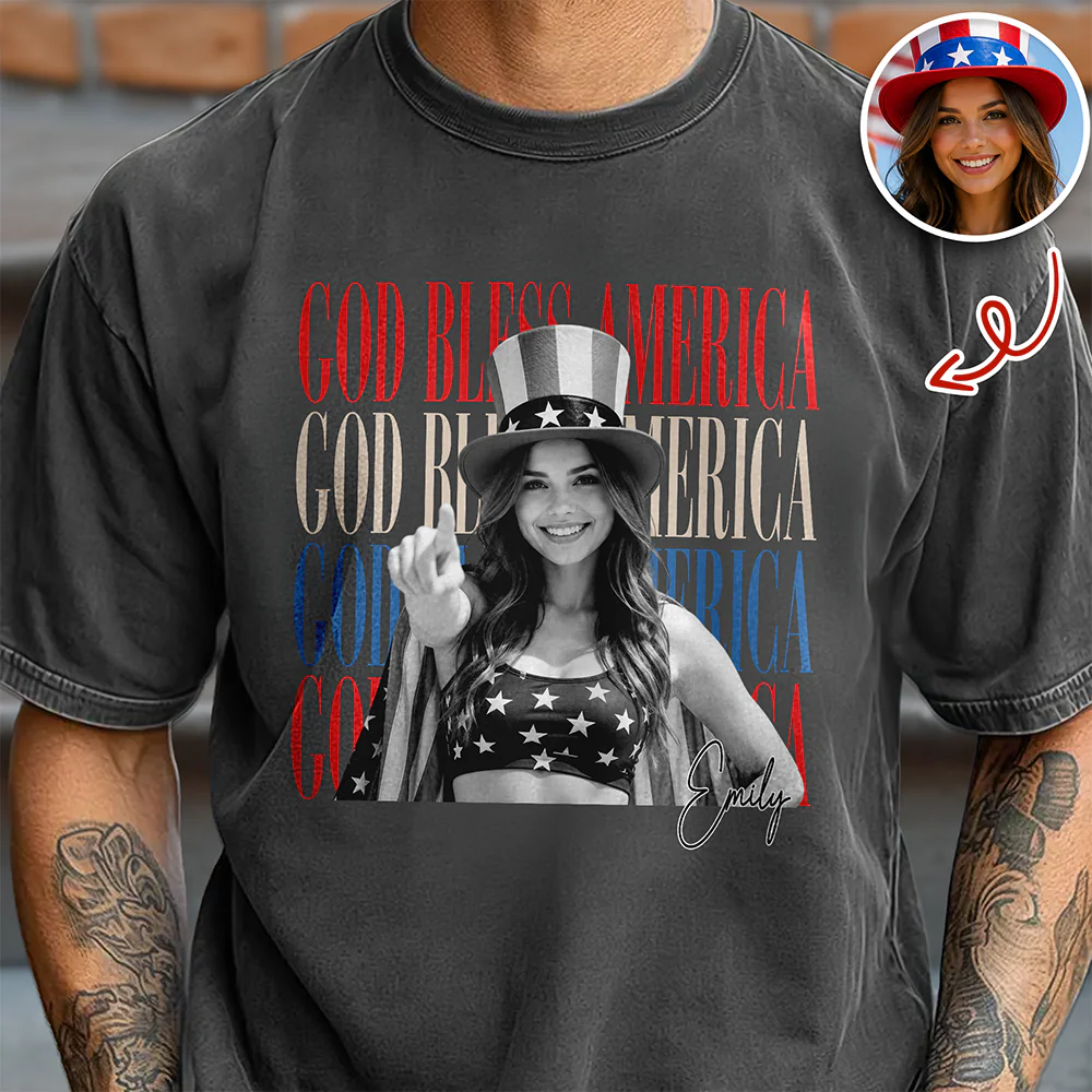 Custom Photo 250th Anniversary God Bless America Patriotic Comfort Shirt HO82 902774 - Image 3