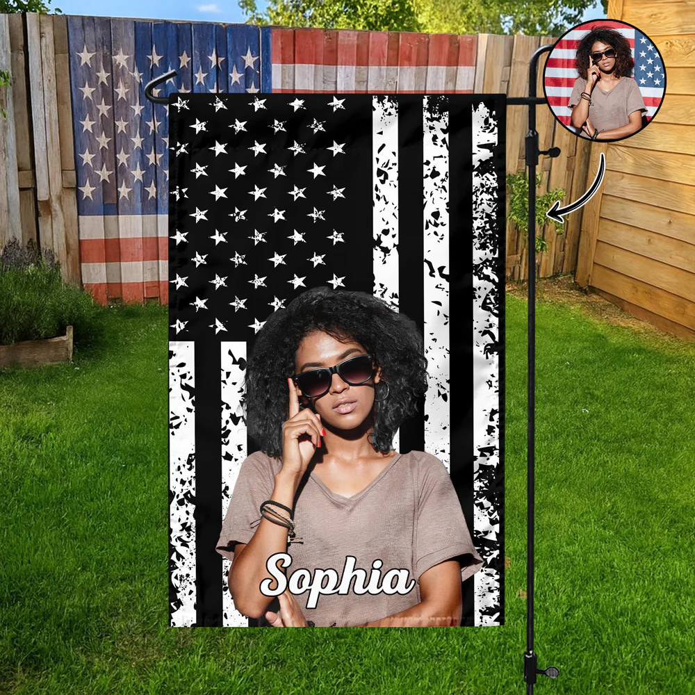 Custom Photo American Flag Garden Flag CH07 910380 - Image 3