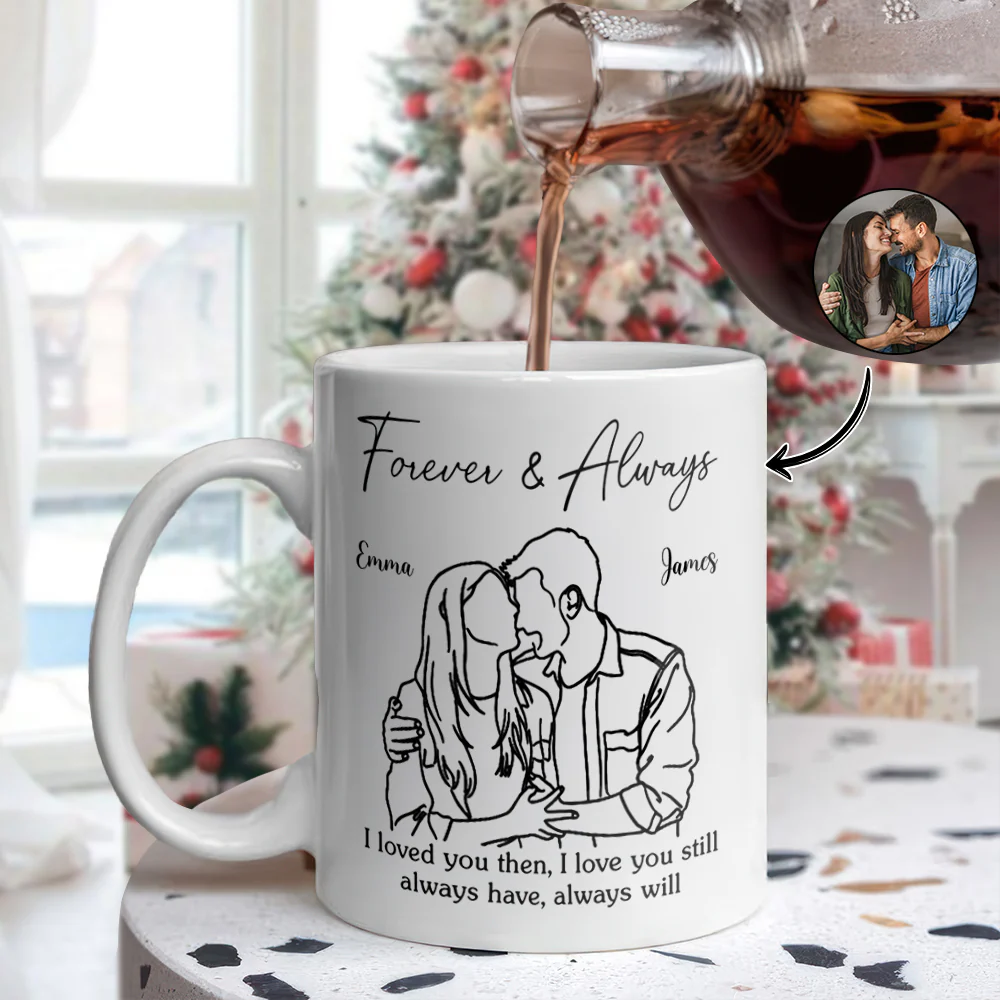 Custom Photo Anniversary Wedding Gifts For Husband And Wife, Him And Her White Mug CH07 899842 - Image 2