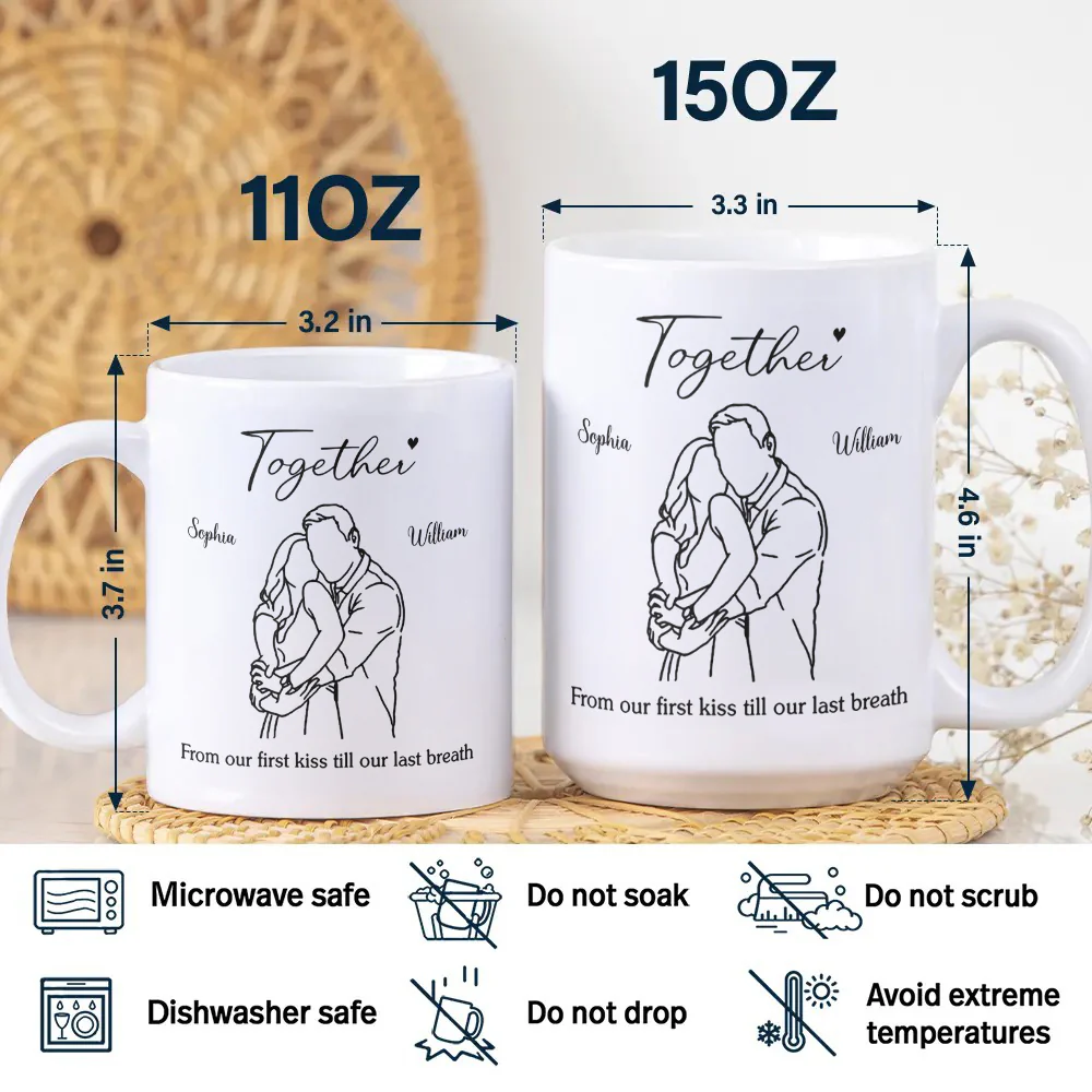 Custom Photo Anniversary Wedding Gifts For Husband And Wife, Him And Her White Mug CH07 899842 - Image 7