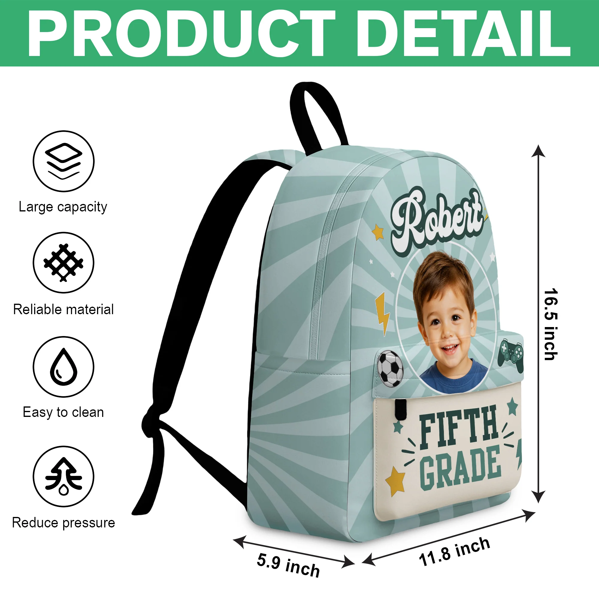 Custom Photo Back to School Kids Backpack - Personalized Gift for Boys and Girls HO82 902796 - Image 6