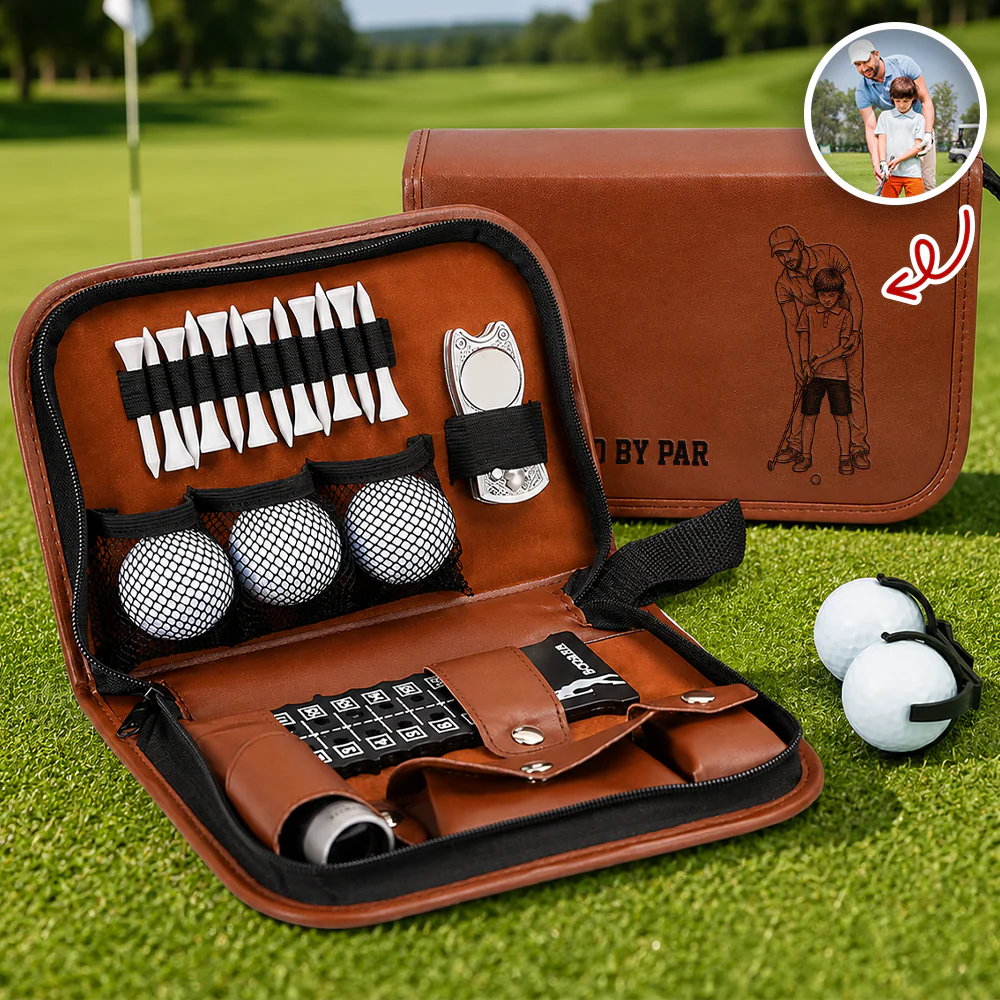 Custom Photo Best Dad By Par Sketch Line Art Golf Set - Personalized Gift For Dad TH10 169821 - Image 3