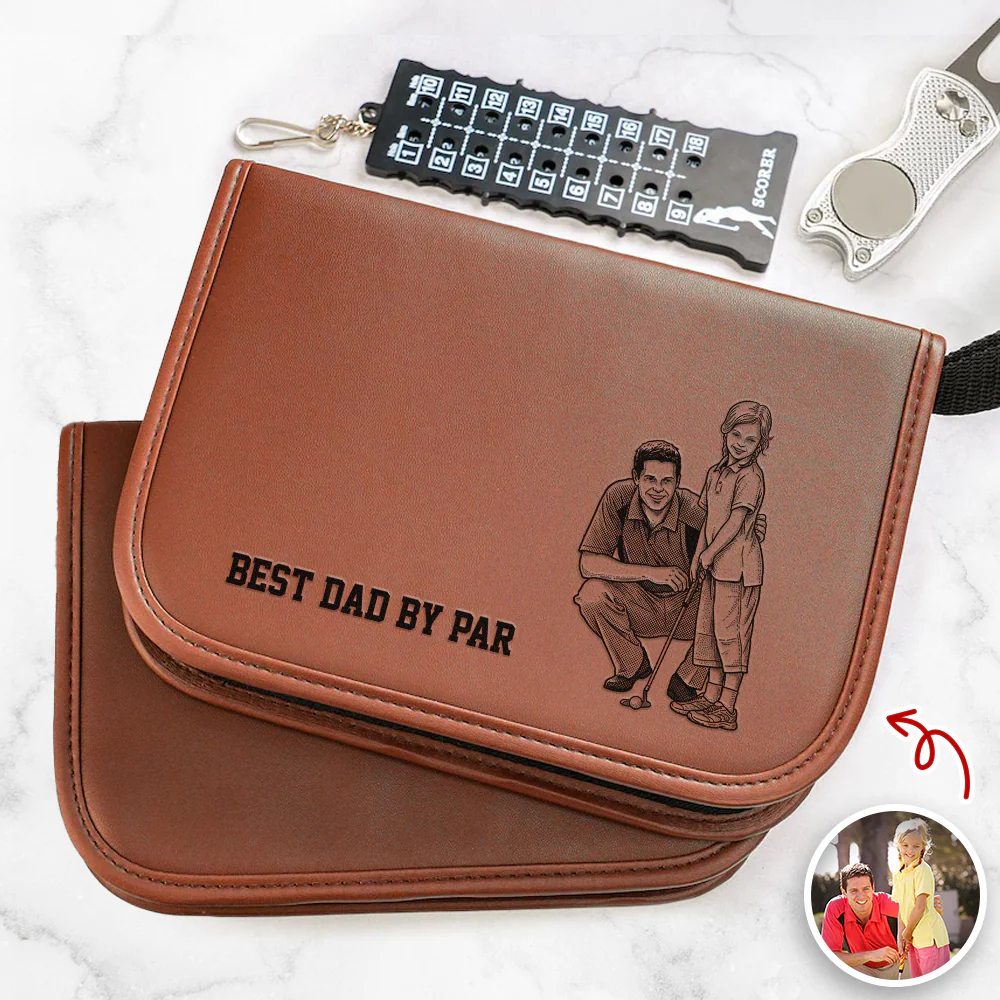 Custom Photo Best Dad By Par Sketch Line Art Golf Set - Personalized Gift For Dad TH10 169821 - Image 5