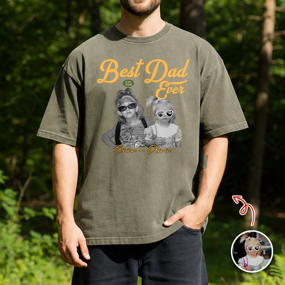 Custom Photo Best Dad Ever Comfort Shirt -  Personalized Father’s Day Gift HO82 902692 - Image 3