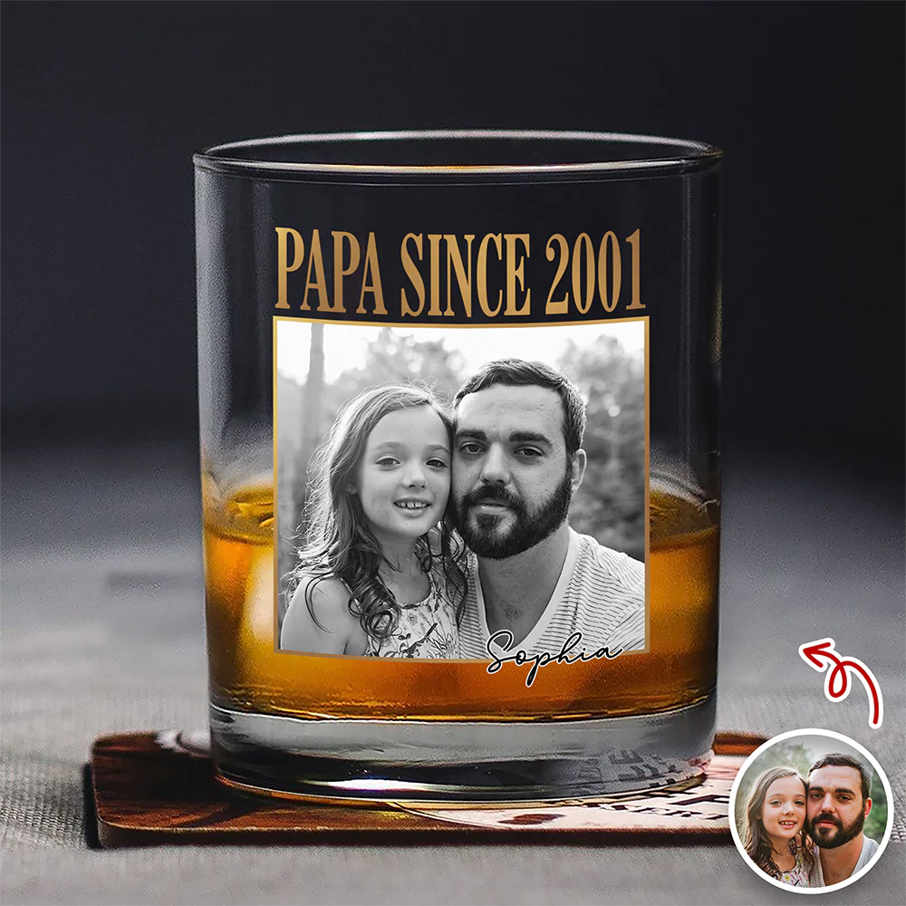 Custom Photo Best Dad Ever Whiskey Glass - Gift for Father’s Day CH07 911352 - Image 5