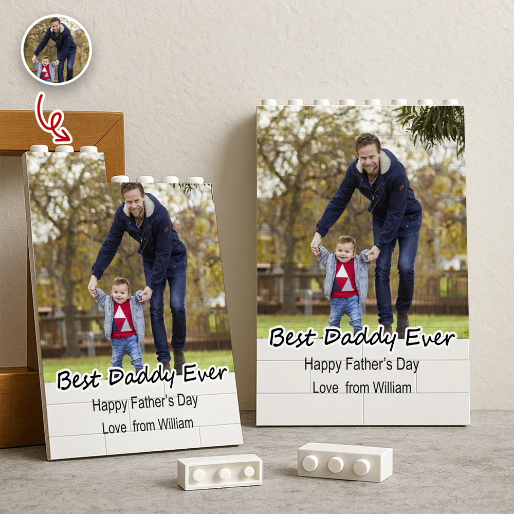 Custom Photo Best Daddy Ever Building Brick Blocks, Father's Day Gift TH10 898847 - Image 2