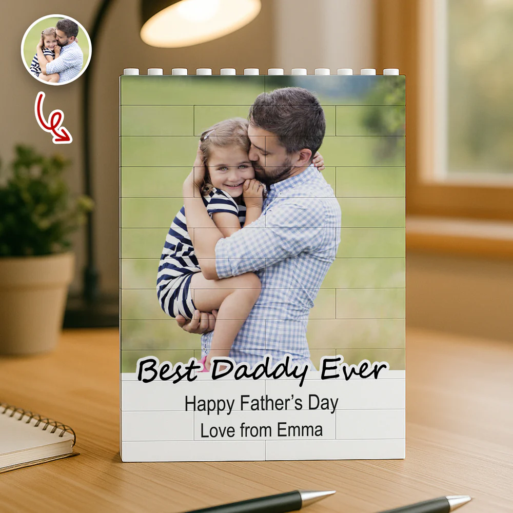 Custom Photo Best Daddy Ever Building Brick Blocks, Father's Day Gift TH10 898847 - Image 3