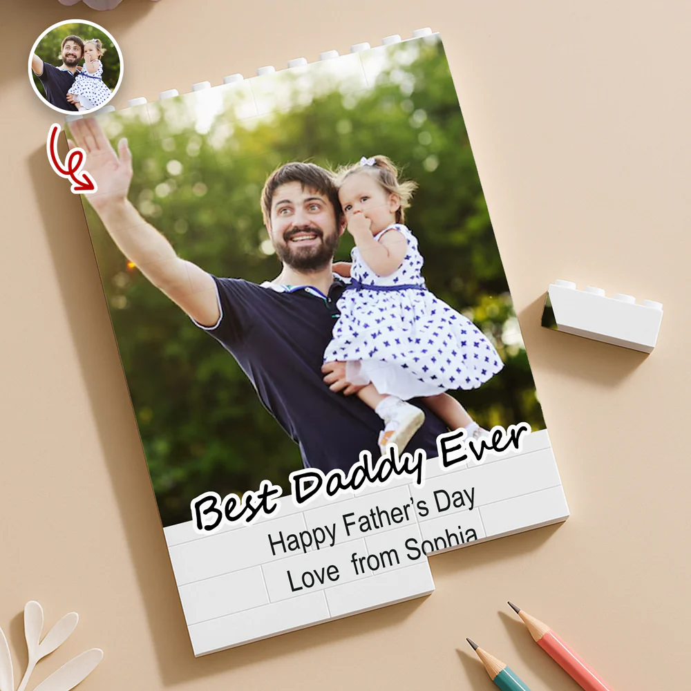 Custom Photo Best Daddy Ever Building Brick Blocks, Father's Day Gift TH10 898847 - Image 4