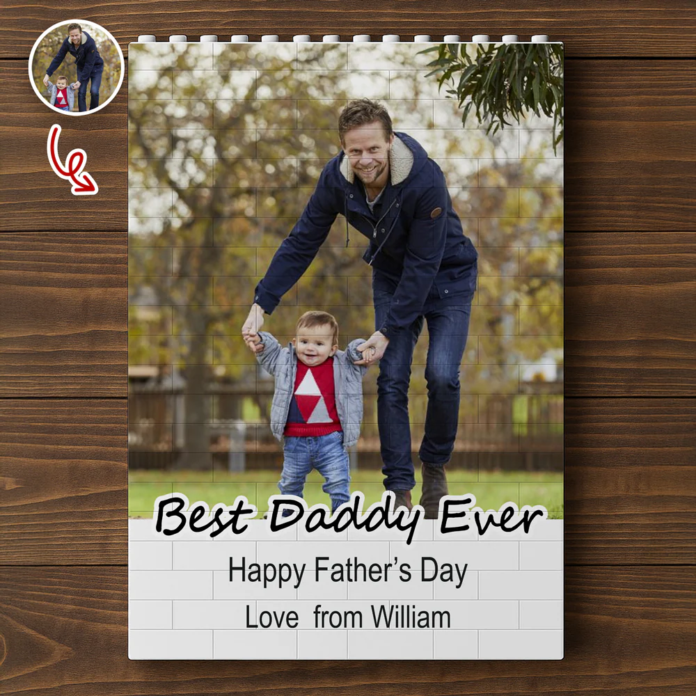 Custom Photo Best Daddy Ever Building Brick Blocks, Father's Day Gift TH10 898847 - Image 5