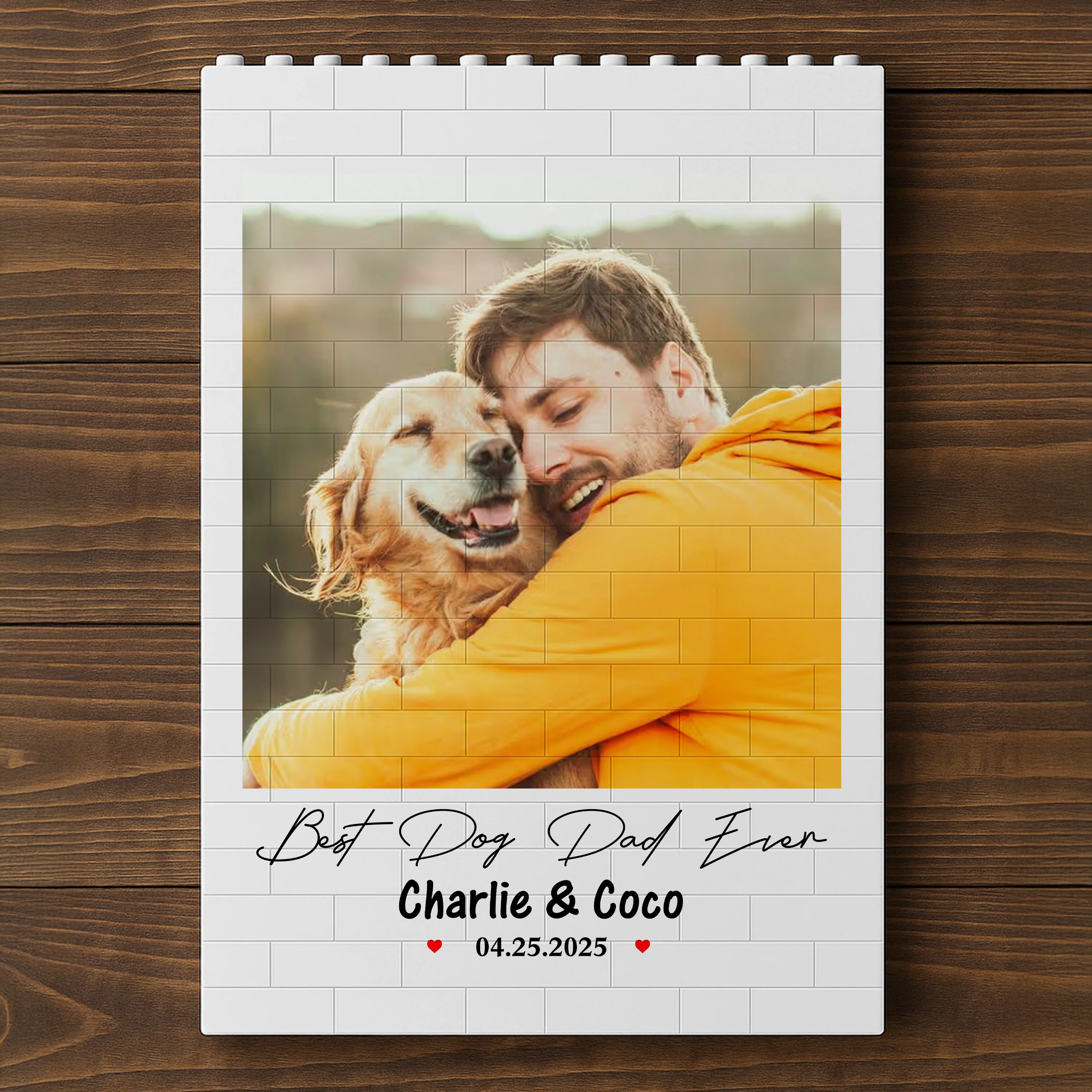 Custom Photo Best Dog Dad, Dog Mom Ever Building Block TH10 898851 - Image 2