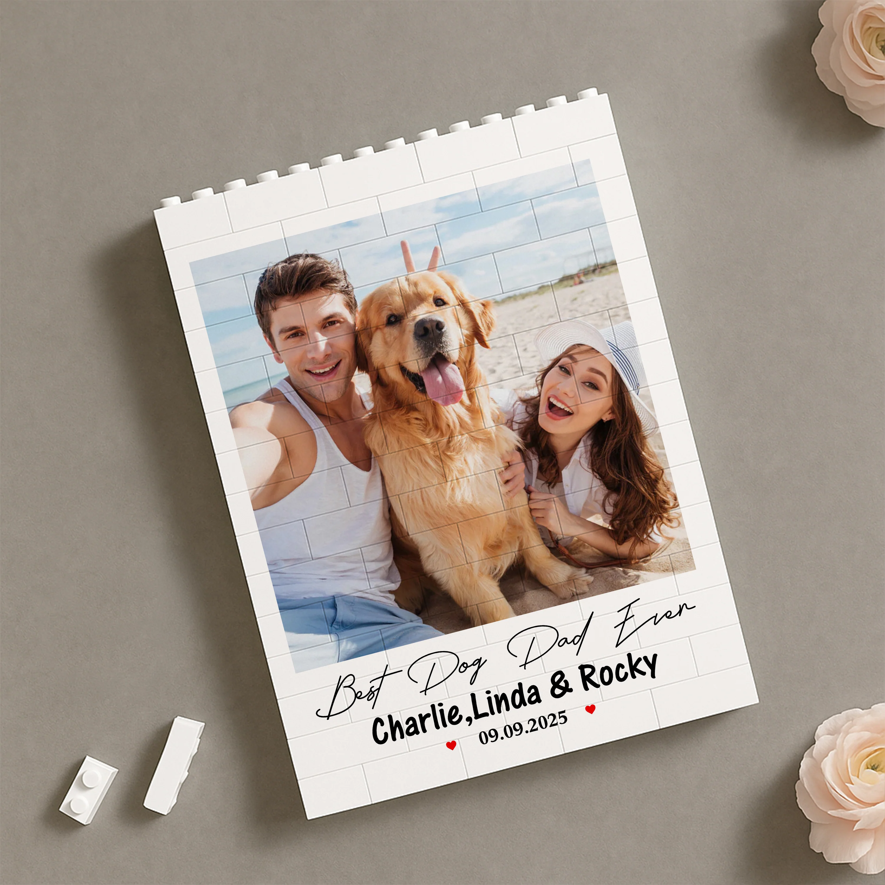 Custom Photo Best Dog Dad, Dog Mom Ever Building Block TH10 898851 - Image 3