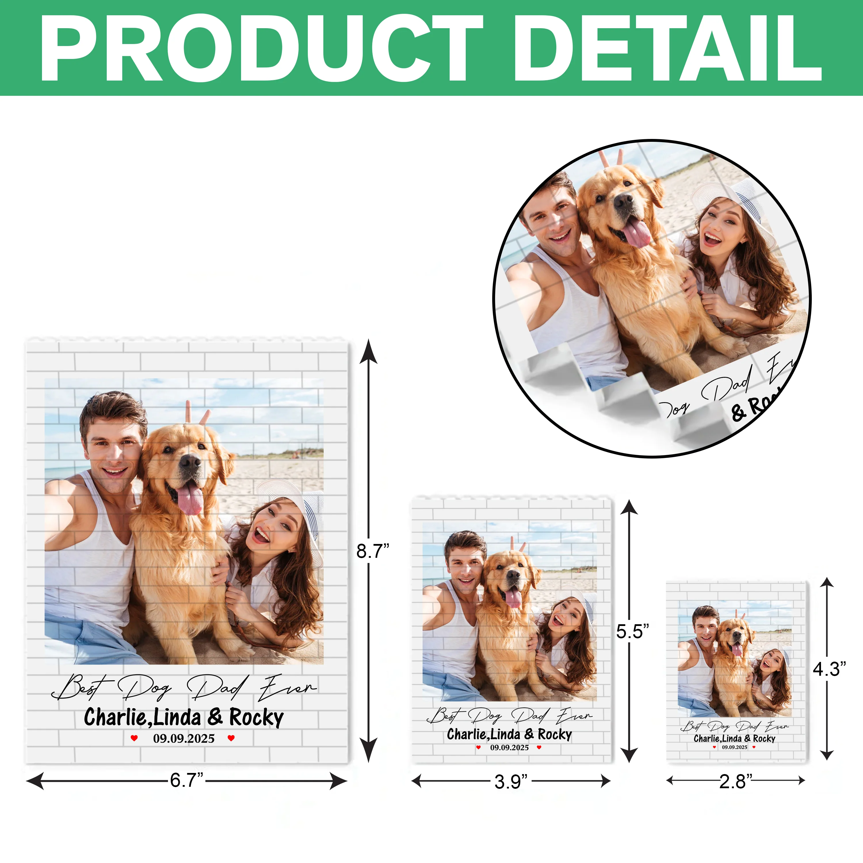 Custom Photo Best Dog Dad, Dog Mom Ever Building Block TH10 898851 - Image 7