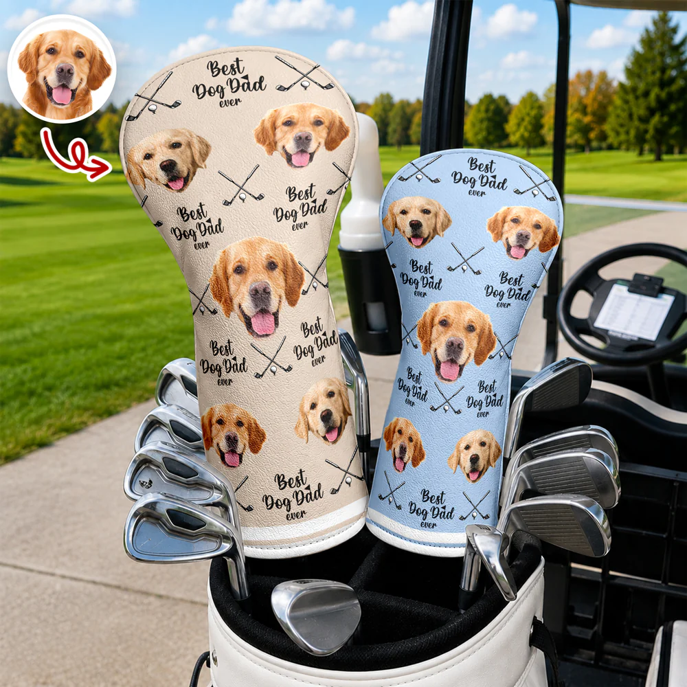 Custom Photo Best Dog Dad Ever Golf Head Cover - Father’s Day Gift LM32 668947 - Image 4