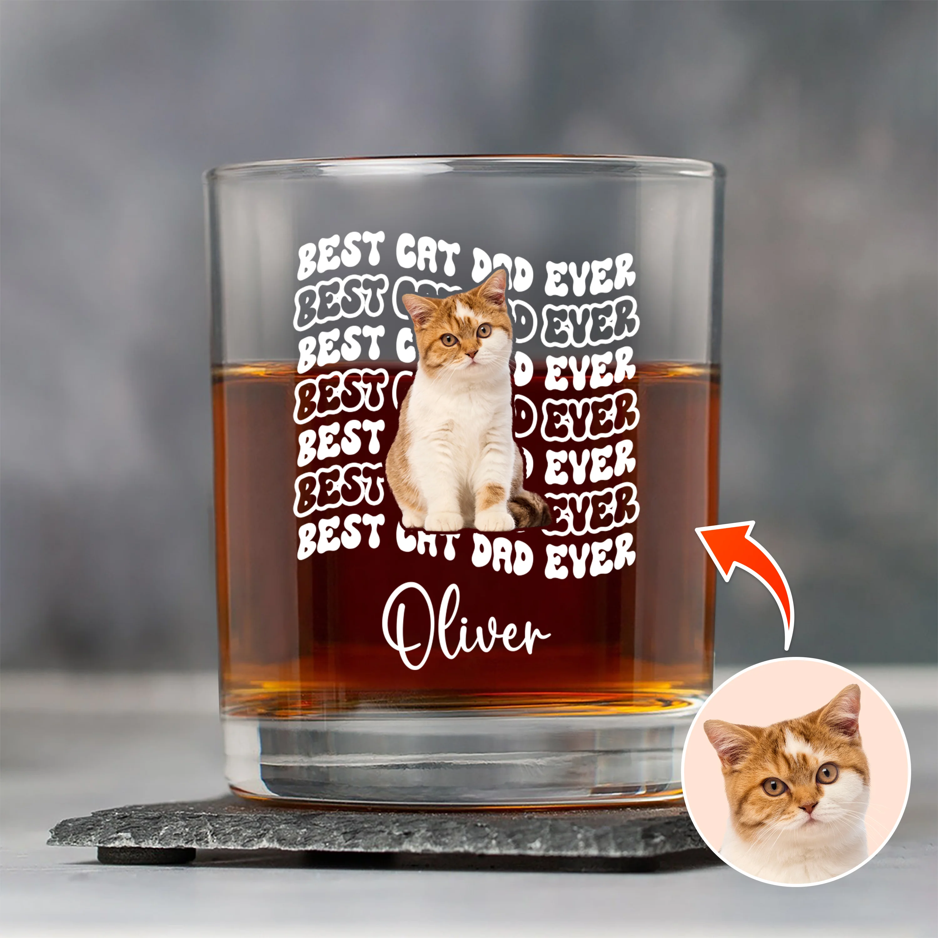 Custom Photo Best Dog Dad Ever Rock Glass - Father’s Day Gift for Dog & Cat Owners HA75 921374 - Image 3