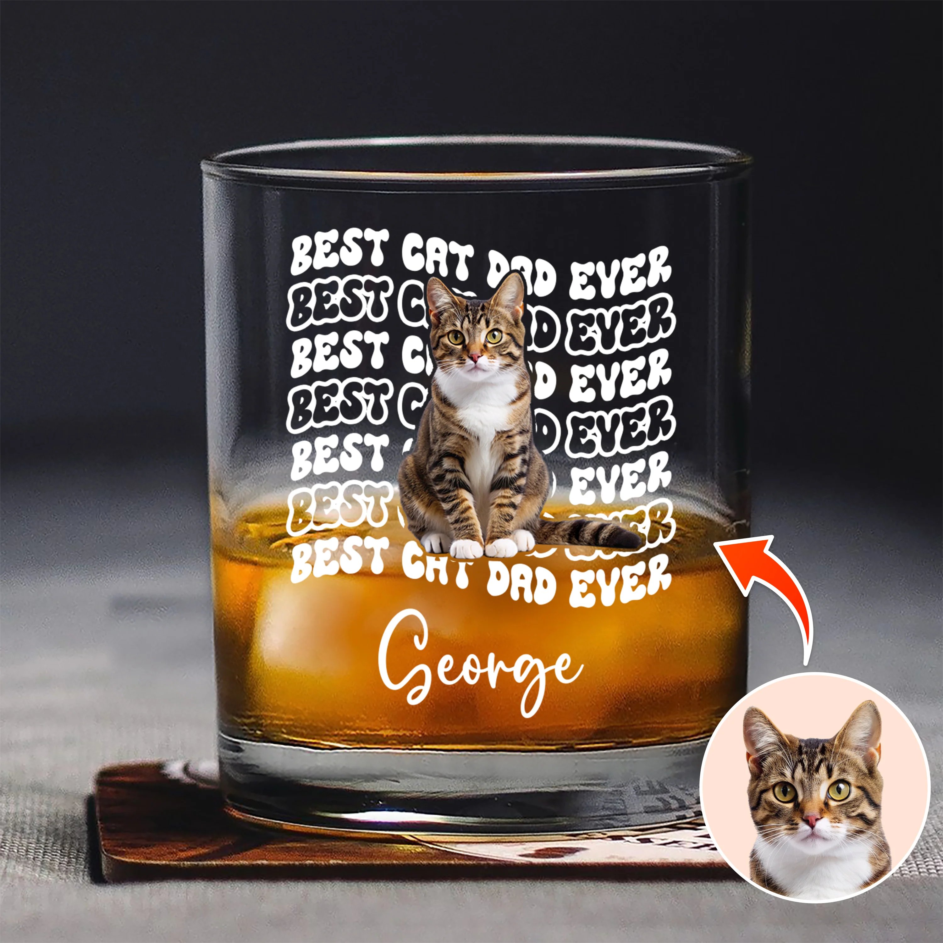 Custom Photo Best Dog Dad Ever Rock Glass - Father’s Day Gift for Dog & Cat Owners HA75 921374 - Image 5