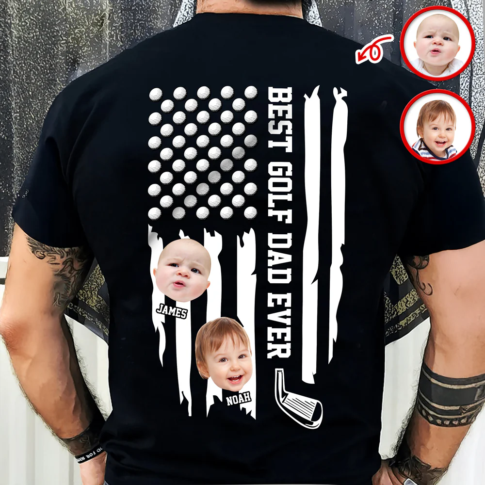 Custom Photo Best Golf Dad Ever Dark Shirt TH10 898453 - Image 2