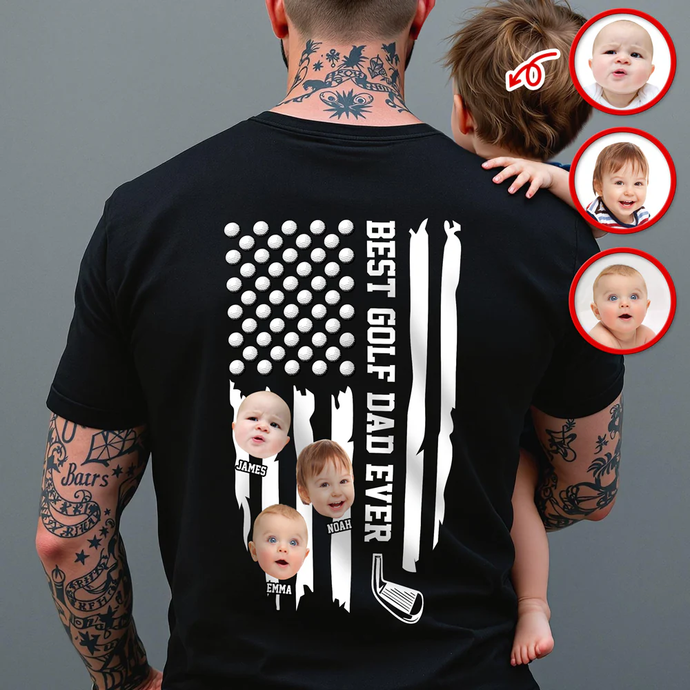 Custom Photo Best Golf Dad Ever Dark Shirt TH10 898453 - Image 6