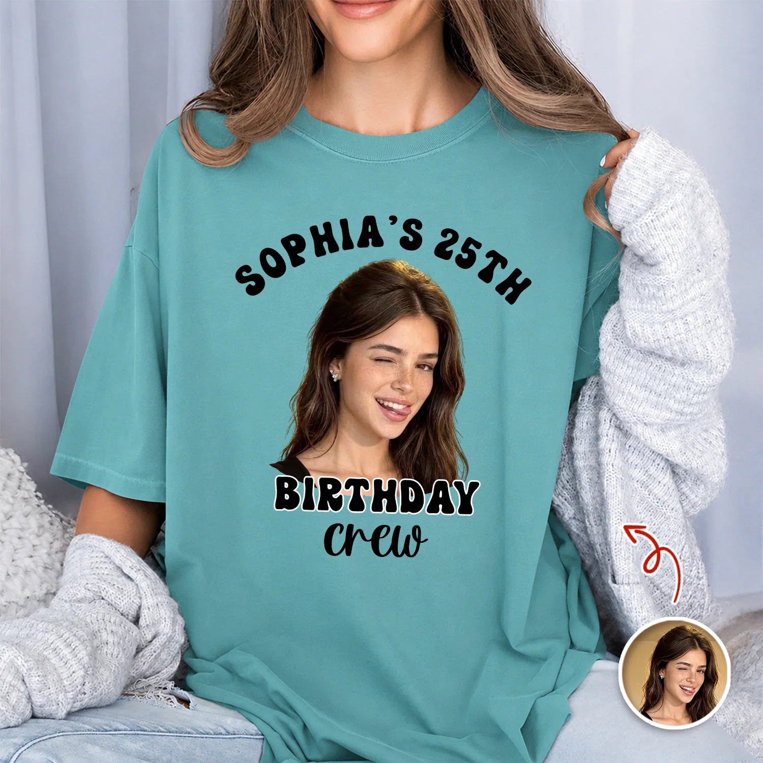 Custom Photo Birthday Crew Comfort Shirt - Personalized Birthday Party Shirt TH10 170407 - Image 2