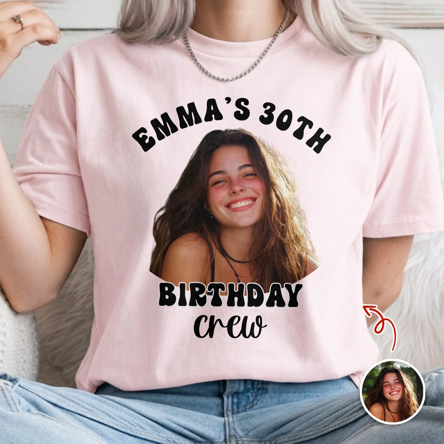 Custom Photo Birthday Crew Comfort Shirt - Personalized Birthday Party Shirt TH10 170407 - Image 4