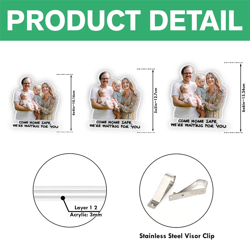 Custom Photo Car Visor Clip - Personalized Gift For Family LM32 899829 - Image 7