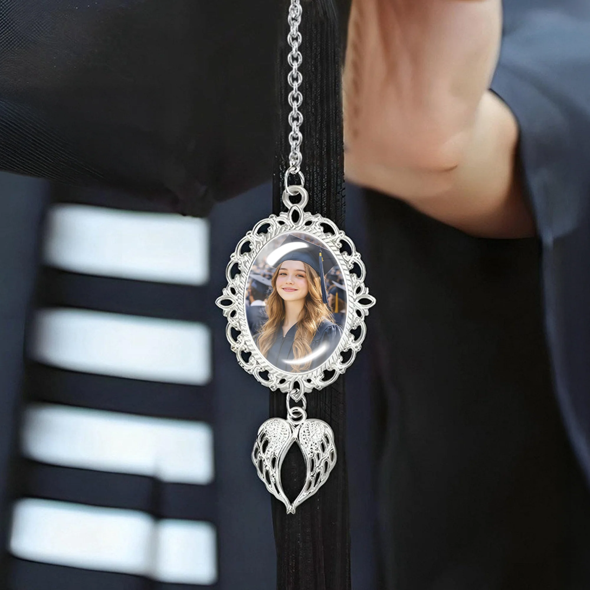 Custom Photo Charm With Angel Wings Graduation Tassel TH10 898969 - Image 3