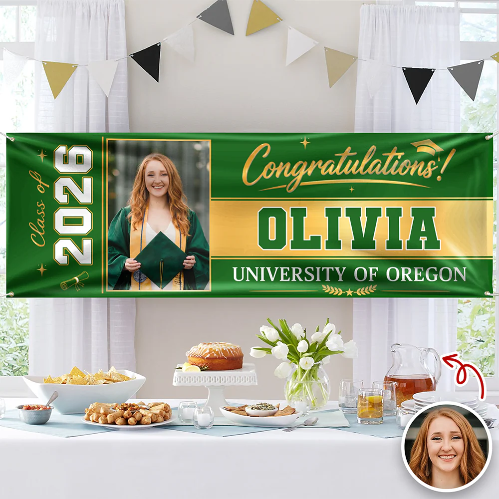 Custom Photo Class of 2026 Congrats Graduation Banner Party Decor HA75 921246 - Image 3