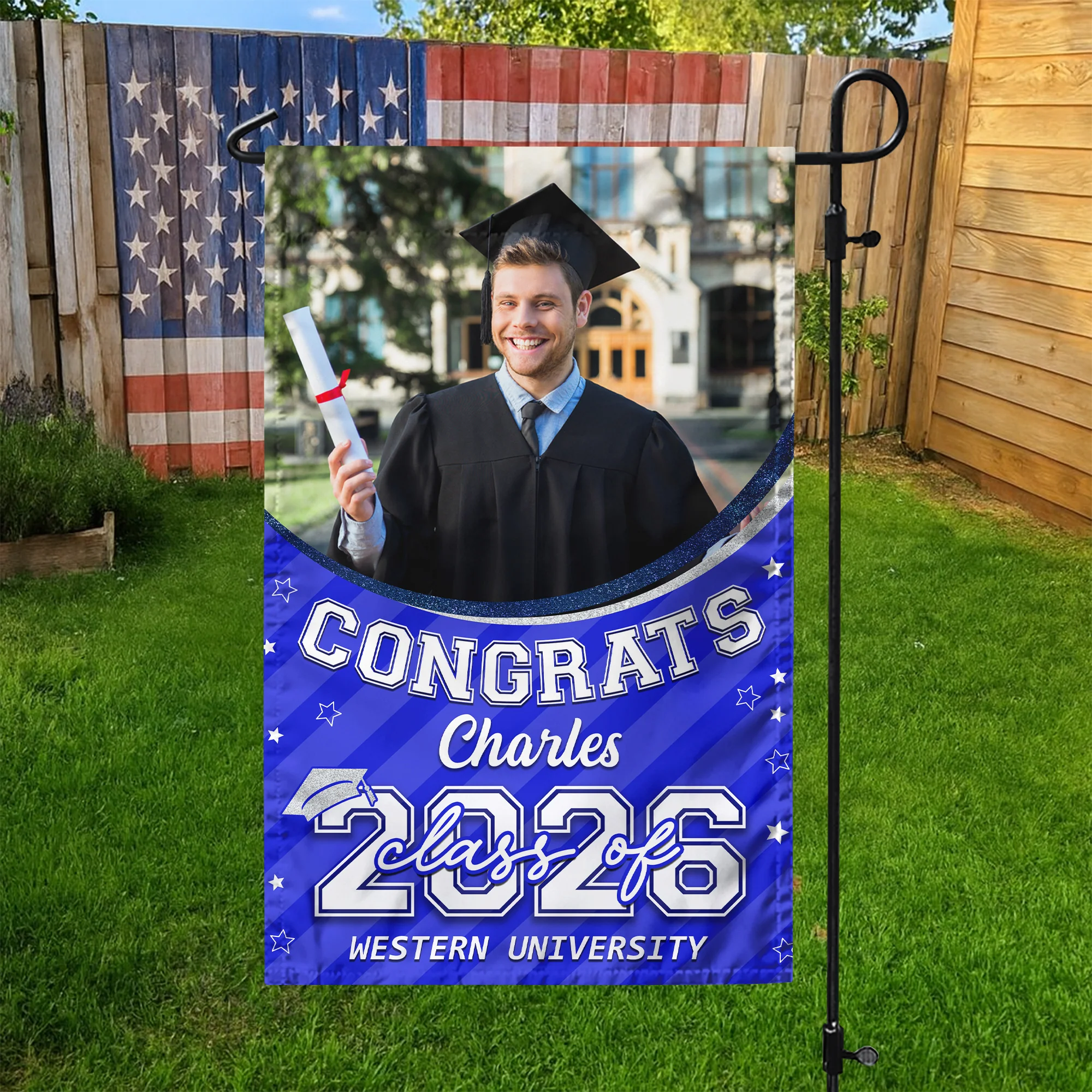 Custom Photo Class of 2026 Congrats Graduation Garden Flag HO82 901710 - Image 3