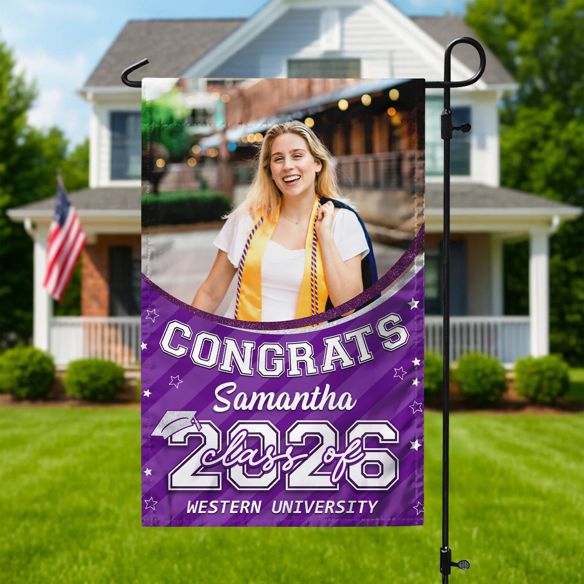 Custom Photo Class of 2026 Congrats Graduation Garden Flag HO82 901710 - Image 4