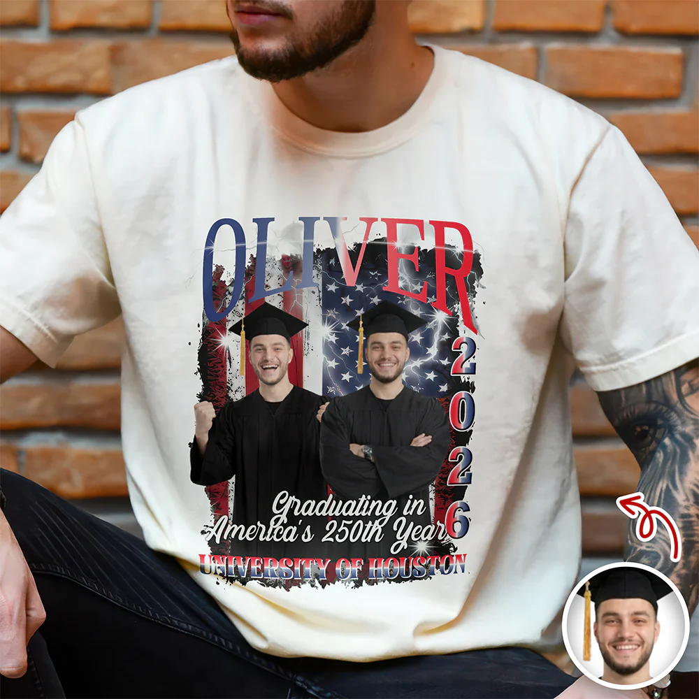 Custom Photo Class of 2026 Graduating in America’s 250th Year Graduation Comfort Shirt TH10 169289 - Image 4