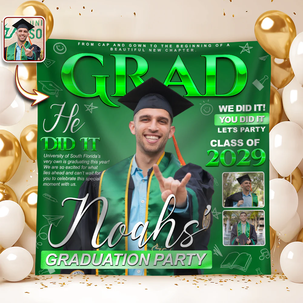 Custom Photo Class of 2026 Graduation Backdrop – Personalized Party Decoration LM32 899457 - Image 10
