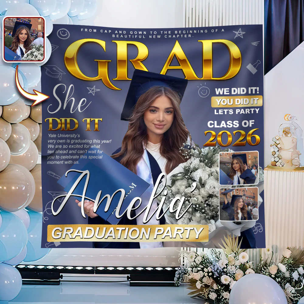 Custom Photo Class of 2026 Graduation Backdrop – Personalized Party Decoration LM32 899457 - Image 4