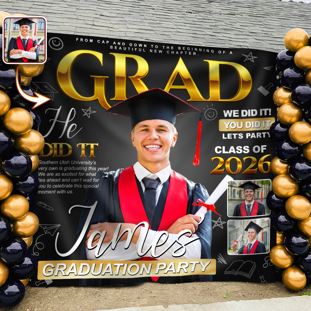 Custom Photo Class of 2026 Graduation Backdrop – Personalized Party Decoration LM32 899457 - Image 7