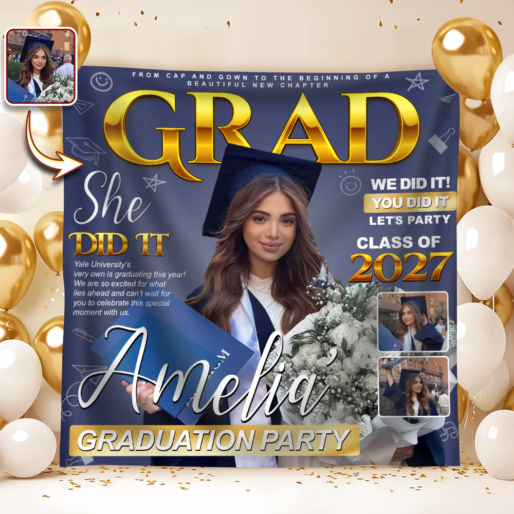 Custom Photo Class of 2026 Graduation Backdrop – Personalized Party Decoration LM32 899457 - Image 8