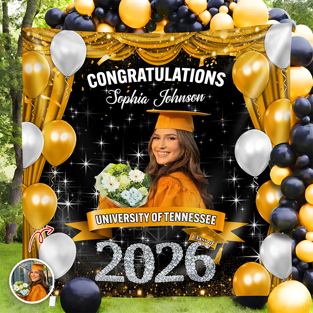 Custom Photo Class of 2026 Graduation Balloons Backdrop, Personalized Party Decor HO82 901876 - Image 5