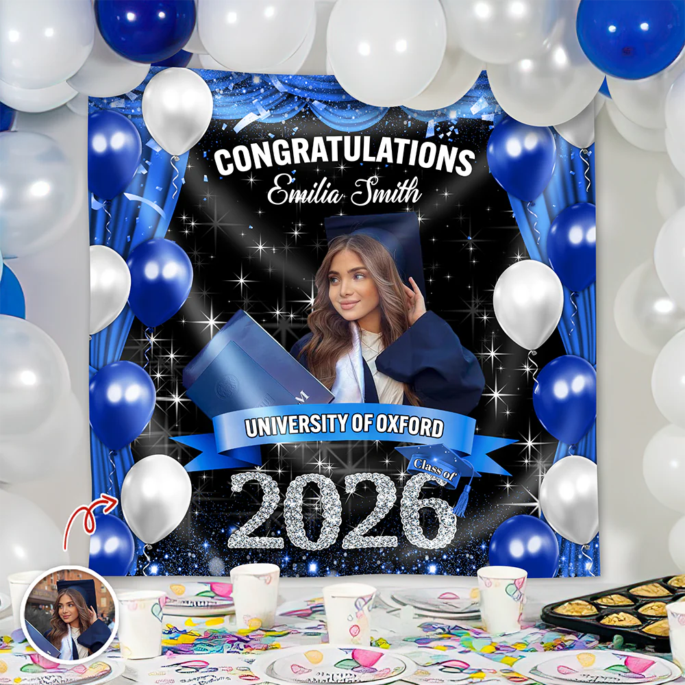 Custom Photo Class of 2026 Graduation Balloons Backdrop, Personalized Party Decor HO82 901876 - Image 6