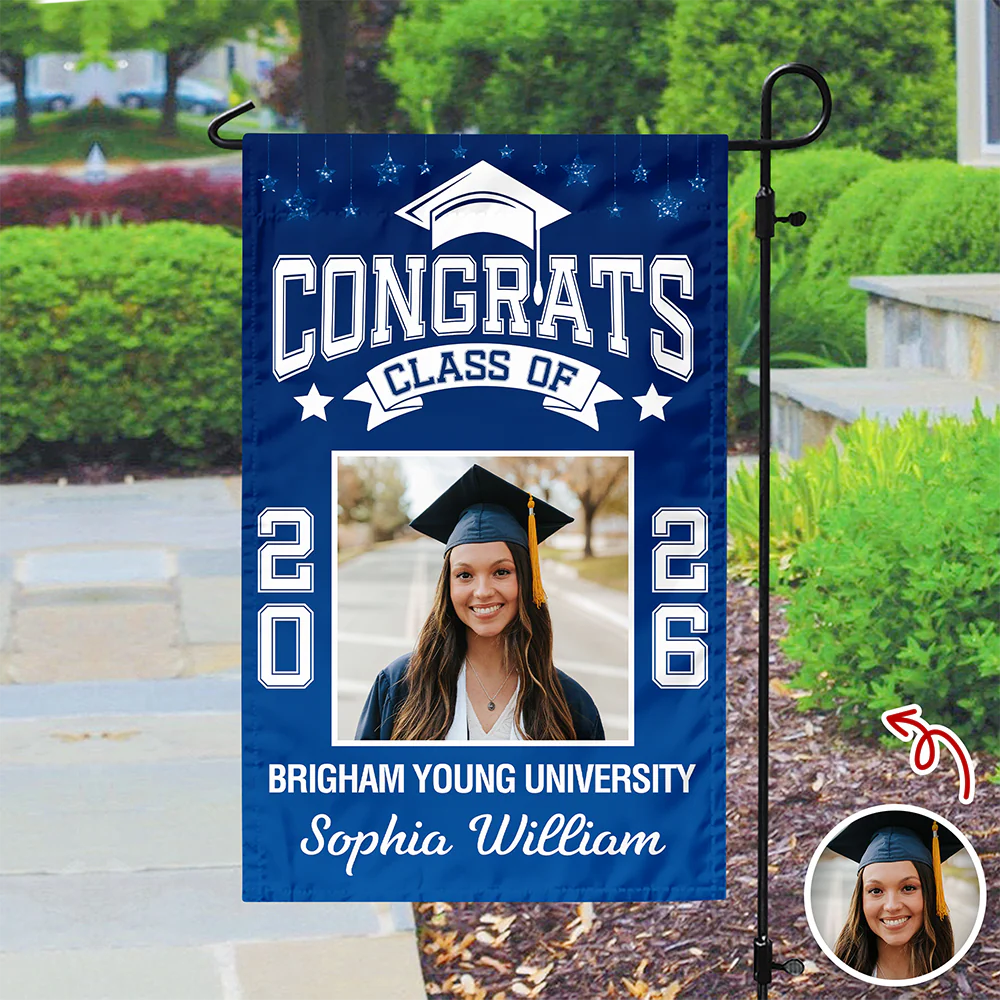 Custom Photo Class of 2026 Graduation Celebrate Garden Flag HO82 901374 - Image 2