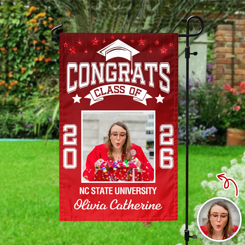 Custom Photo Class of 2026 Graduation Celebrate Garden Flag HO82 901374 - Image 3