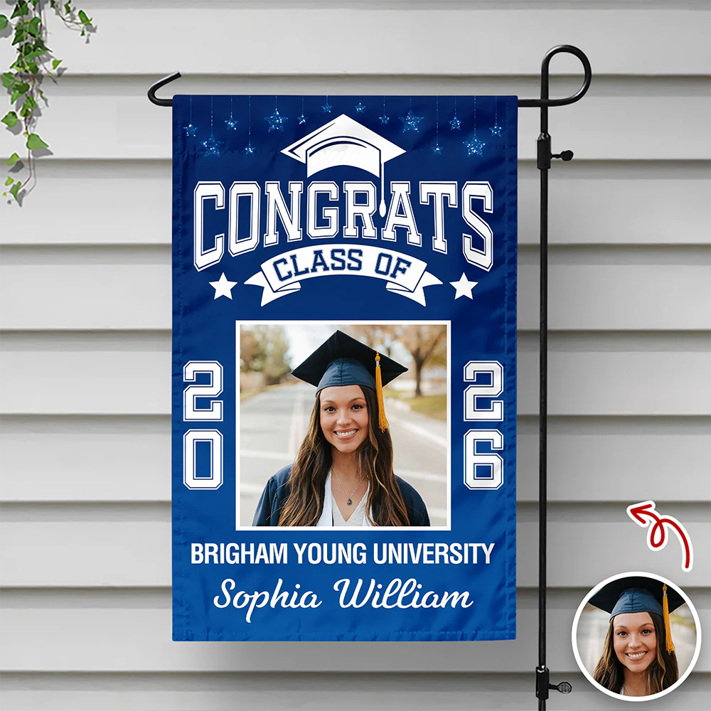 Custom Photo Class of 2026 Graduation Celebrate Garden Flag HO82 901374 - Image 6