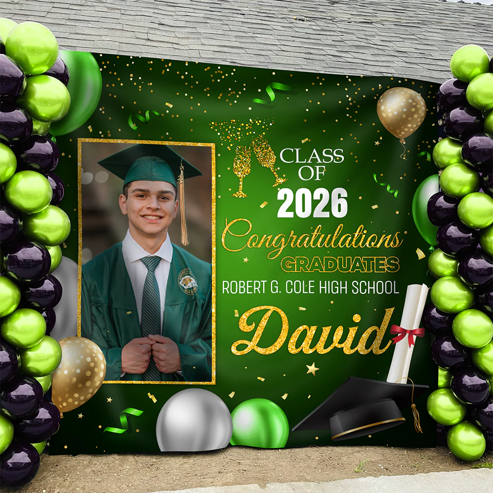 Custom Photo Class Of 2026 Graduation Celebration Backdrop LM32 897679 - Image 8