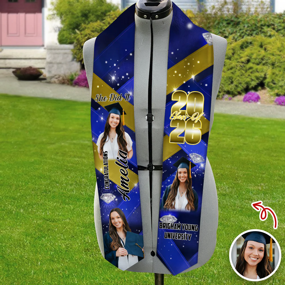 Custom Photo Class of 2026 Graduation Celebration Stole TH10 898365 - Image 2