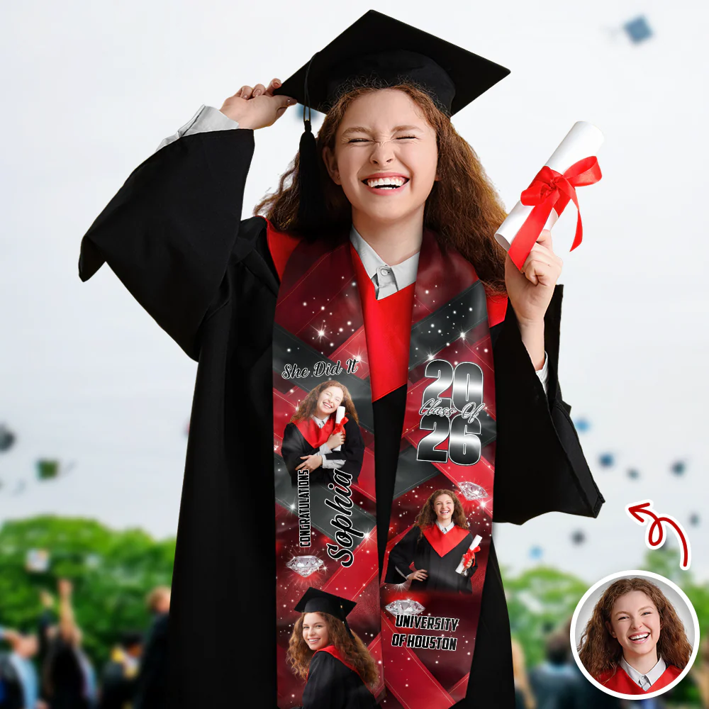 Custom Photo Class of 2026 Graduation Celebration Stole TH10 898365 - Image 5