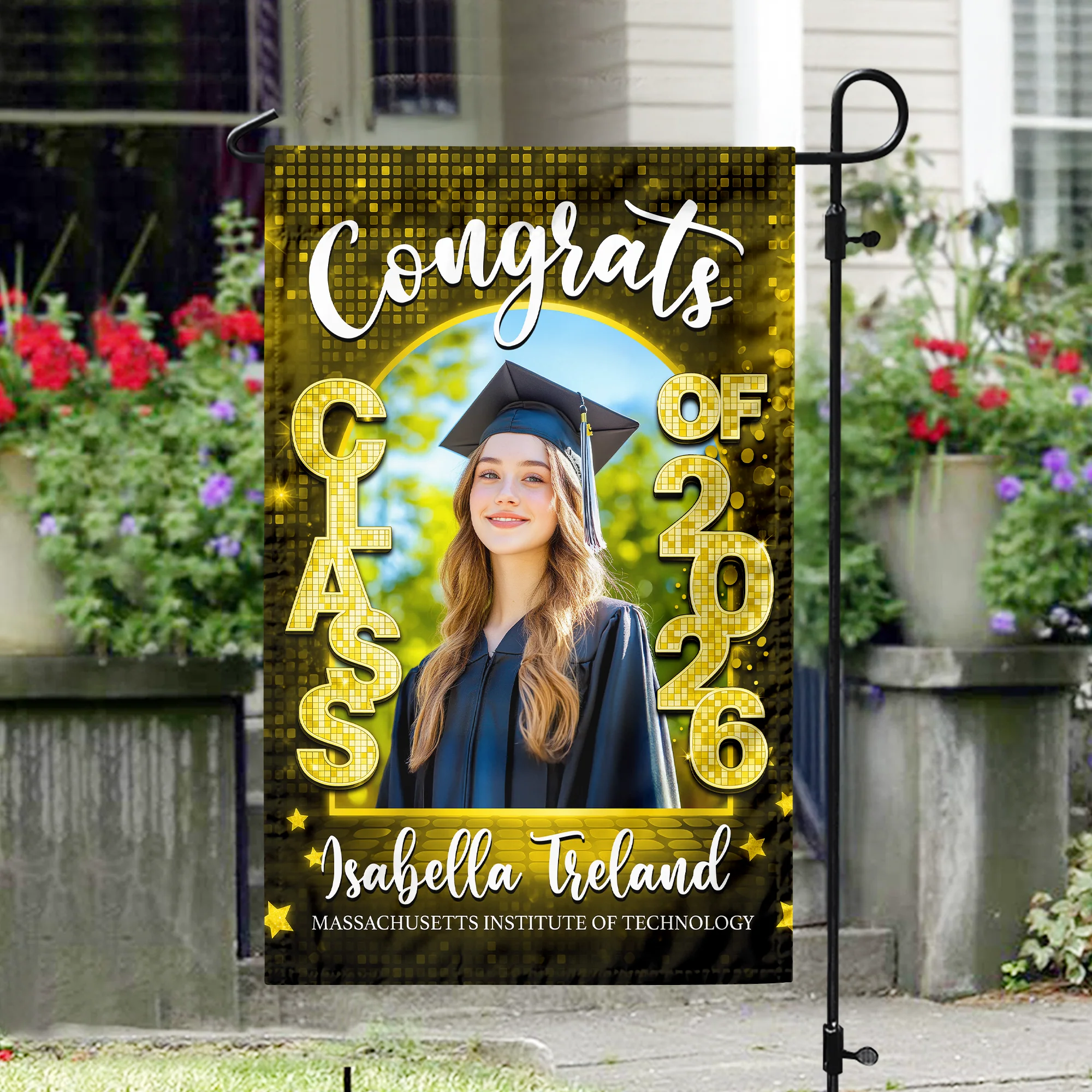 Custom Photo Class of 2026 Graduation Garden Flag, Personalized Congrats Grad Outdoor Decor HO82 901884 - Image 4