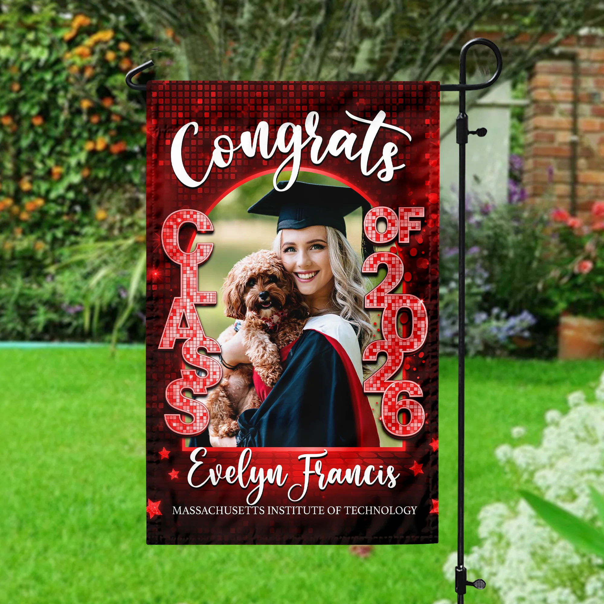 Custom Photo Class of 2026 Graduation Garden Flag, Personalized Congrats Grad Outdoor Decor HO82 901884 - Image 5