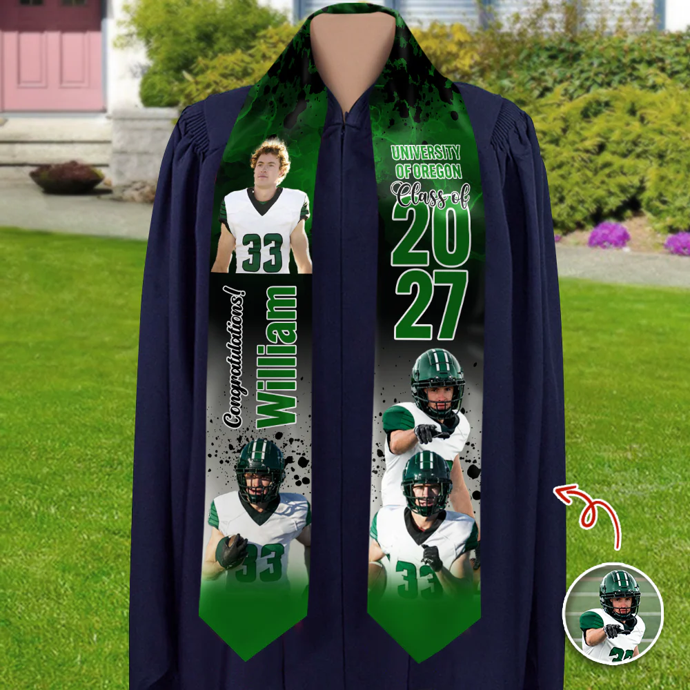 Custom Photo Class of 2026 Graduation Stole Football Graduation Sash CH07 910178 - Image 8